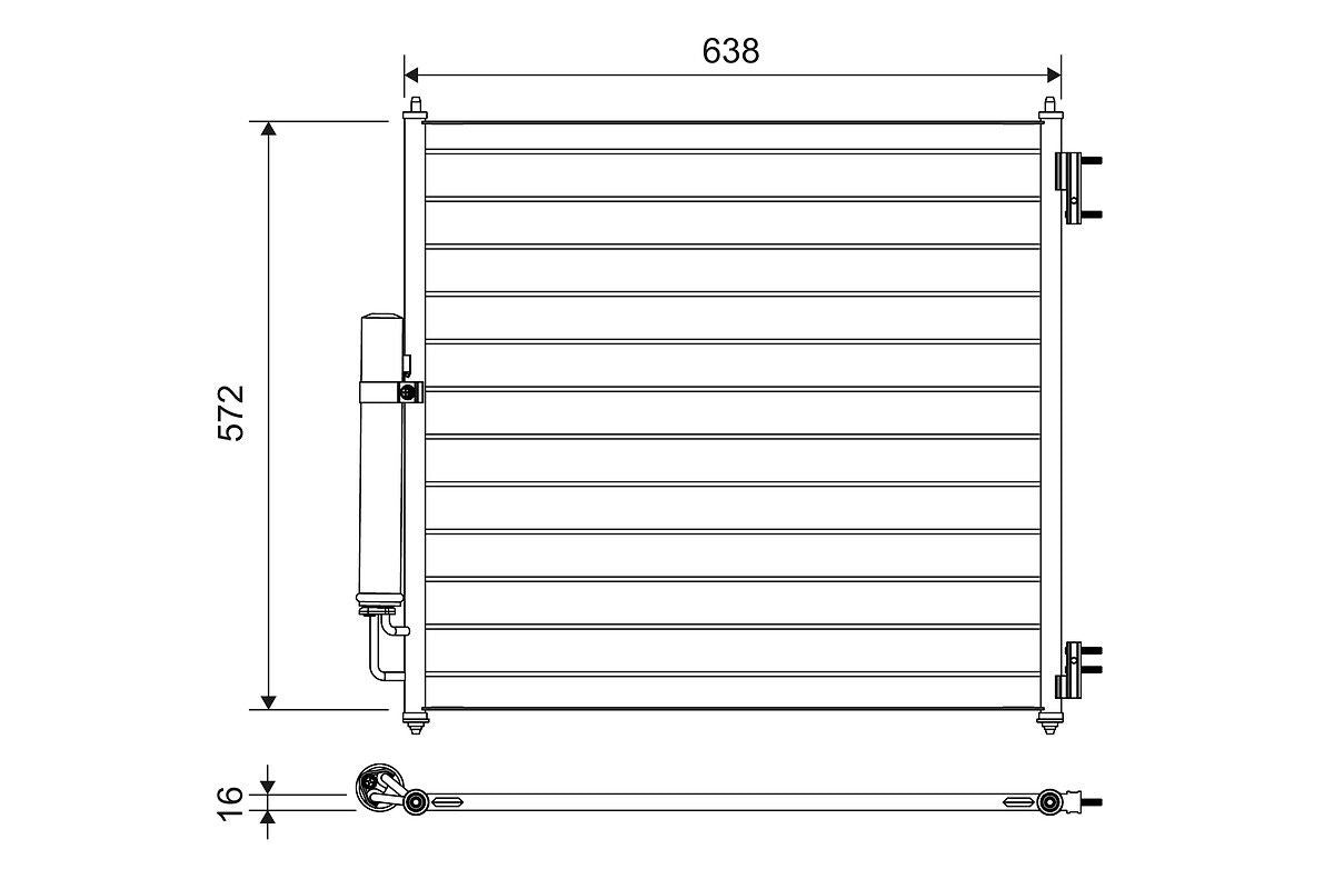 Valeo Air Conditioning Condenser Parallel Flow Inlet Pad Outlet Pad 814053
