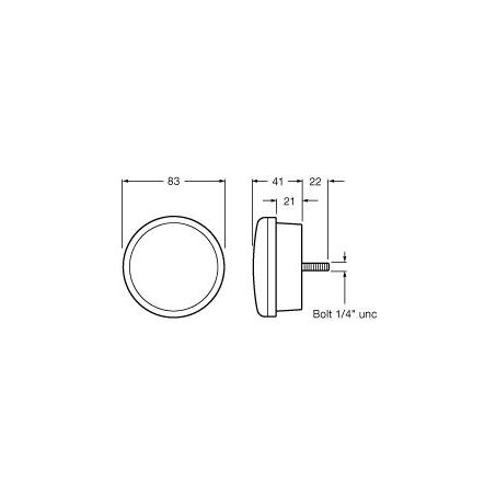 Hella 9/33V LED Strobe Red Permanent Mount 95901140