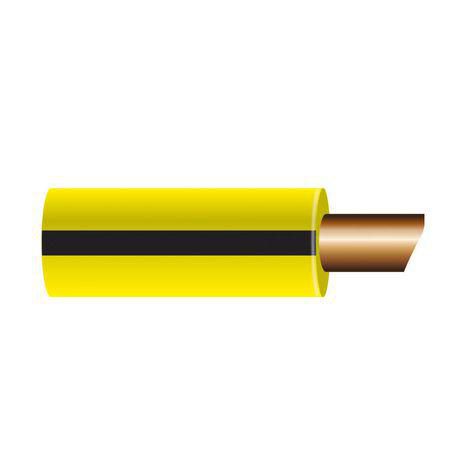 OEX 2mm Single Core Automotive Cable Yellow With Black Trace 50M