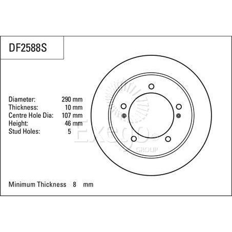TRW Disc Brake Rotor 290mm x 8 min