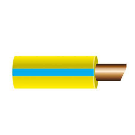 OEX 2mm Single Core Automotive Cable Yellow With Blue Trace 50M
