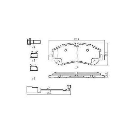 RDA GP MAX LOW METALLIC BRAKE PAD SET FORD TRANSIT RDB2344