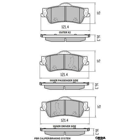 RDA PHANTOM CERAMIC BRAKE PAD REAR HOLDEN HSV RDC1948