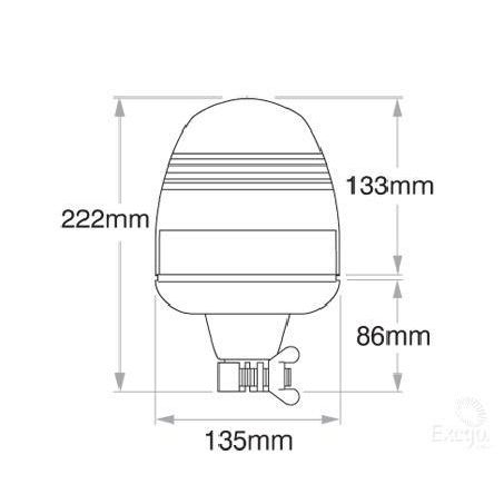 Hella 24V Halogen Beacon Amber Flexible Pole Mount 1731