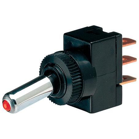 Narva Toggle Switch Off/On SPST Red LED (Contacts Rated 20A @ 12V)