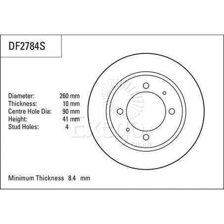 TRW Disc Brake Rotor 260mm x 8.4 Min