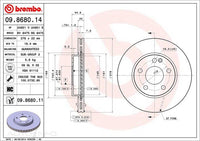 BRAKE ROTOR FRONT MERCEDES W169 A170 04> 276*22*19.4 09.8680.11