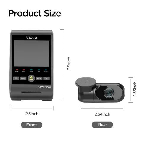 Viofo A229 Duo-G 2K Front & Rear Dash Cam – 5GHz WiFi & GPS
