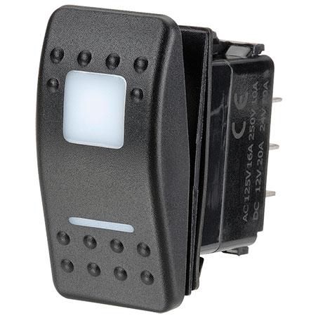 Narva SEALED ROCKER SWITCH MOMENTARY ON/OFF/MOMENTARY ON DPDT 12V/24V RED LE