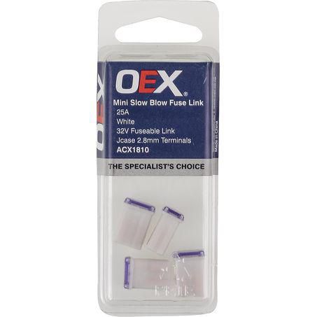 OEX Fusible Link Micro Female M Case 25A White 4 Pce