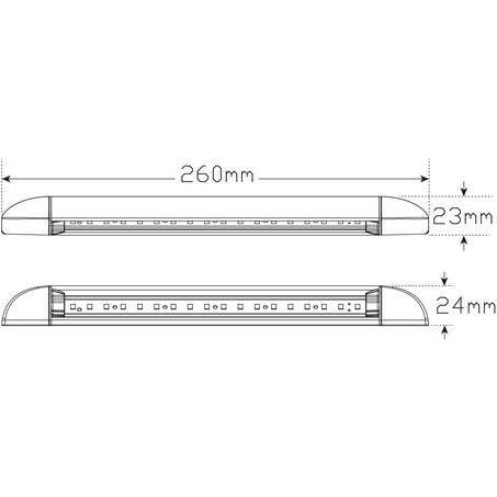 LED Autolamps Awning Lamp Black, 12V, 20Cm Cable, 23260BLKB