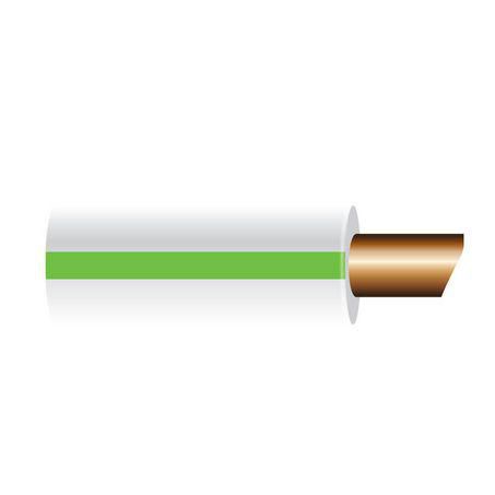 OEX 3mm Single Core Automotive Cable White With Green Trace 50M