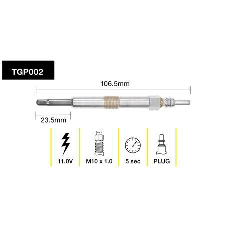 TRIDON GLOW PLUG 11.0V TGP002