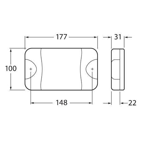 HELLA 9/33V LED Day Time Running Light Rectangle Universal 1003