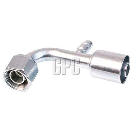 OEX Steel Fitting # 10 FOR - Beadlock Step Up #12 90° With R134a Port SFX1327-3