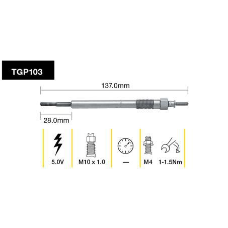 TRIDON GLOW PLUG 5.0V TGP103