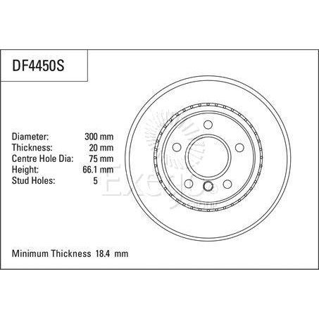 TRW Disc Brake Rotor 300mm x 18.4 Min
