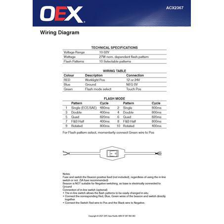 OEX Permanent Mount Amber Led Beacon