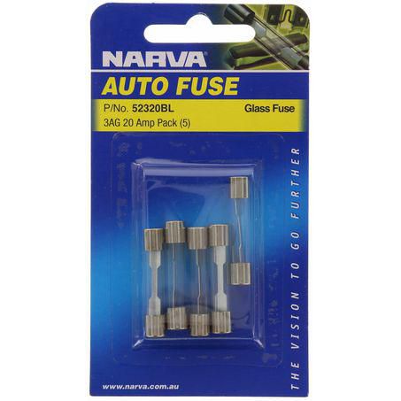 Narva Glass Fuse 3AG 20A 5 Pce