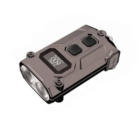 Nitecore 600 Lumen USB-C Rechargeable Keychain Flashlight â€“ Grey