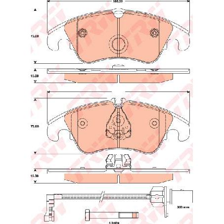 TRW Brake Pad Set Inc. Wear Sensor (DB2186)