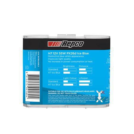 Repco H7 Headlight Bulb 12V 55W Blue Bl RH7BLUEBL2