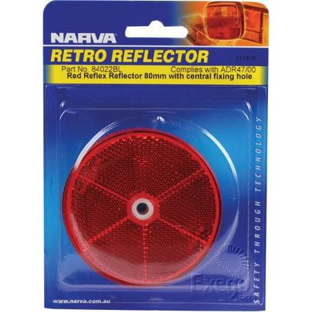 Narva Reflector Round Red 84mm - 2 Pce
