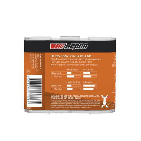 Repco H1 Globe 12V 55W 60+ Bl RH1P60BL2