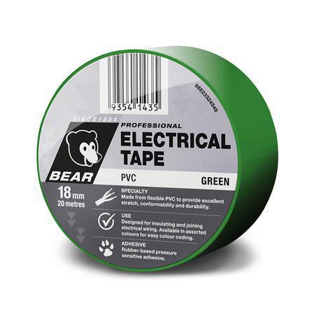 NORTON TAPE PVC ELEC 18MM X 20M GREEN 66623324547