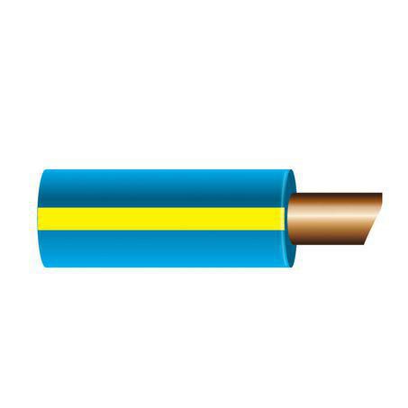 OEX 2mm Single Core Automotive Cable Blue With Yellow Trace 50M