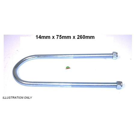 SAS AUTO PARTS U BOLTS 14MM X 75MM X 260MM UBL02