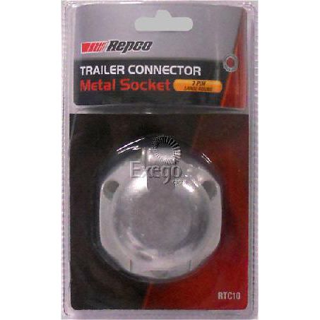REPCO Trailer Socket 7 Pin Large Metal Round
