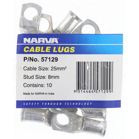 Narva Cable Lug 25mm2 8mm Stud Flared End 57129