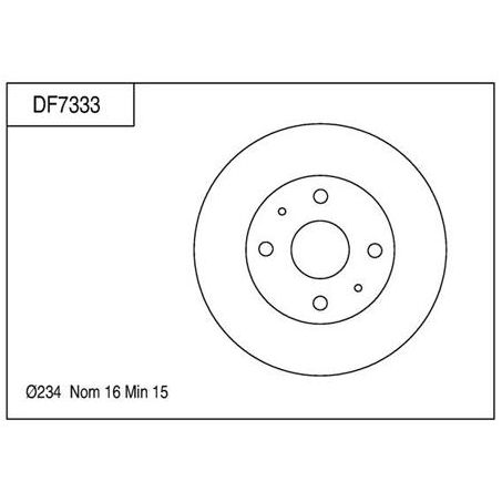 TRW Disc Brake Rotor 234mm x x 15 min