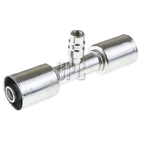 OEX Steel Fitting # 10 Splicer Beadlock #10 Straight With R134a Port