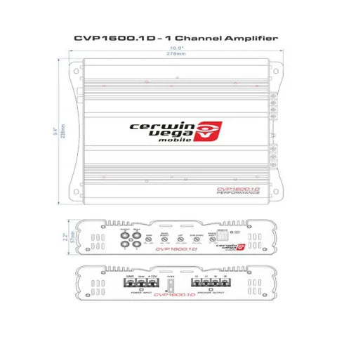 Cerwin-Vega CVP Series Mono Block Amplifier | 200W RMS @ 2Ω / 120W RMS @ 4Ω | Compact Subwoofer Power