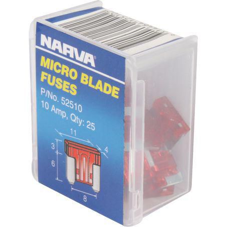 Narva MICRO BLADE FUSE 10AMP PK25