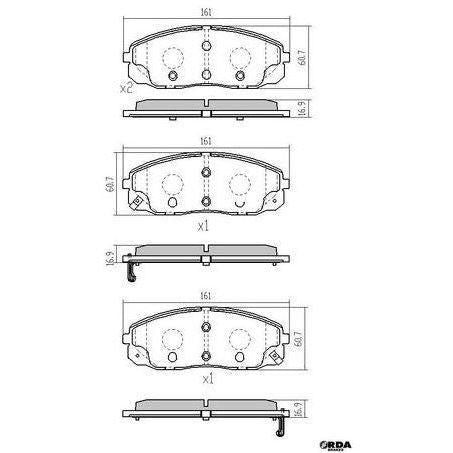 RDA BRAKES RDA GP Max General Purpose Low Metallic Brake Pad Set RDB2423