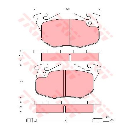 TRW Brake Pad Set Inc. Wear Sensor (DB1182)