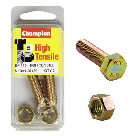 CHAMPION AUTO PARTS Champion Screw & Nut Pack M10 x 50 x 1.25 BM110