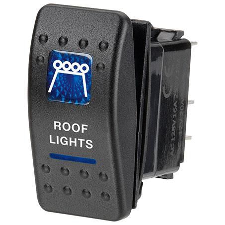 Narva SEALED ROCKER SWITCH OFF/ON SPDT 12V BLUE ILLUMINATED ROOF LIGHTS SYMB