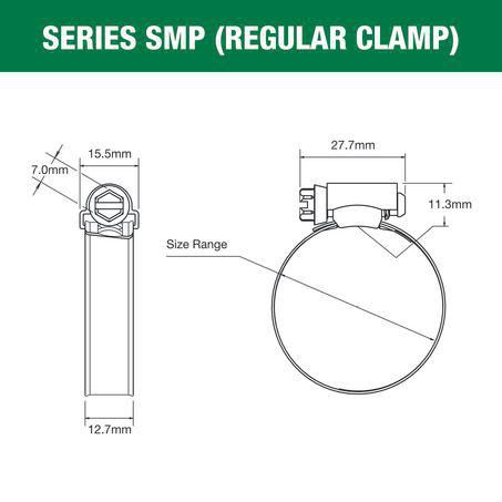 Tridon Hose Clamp 30-42mm Stainless Steel Solid Band SMPX1XP