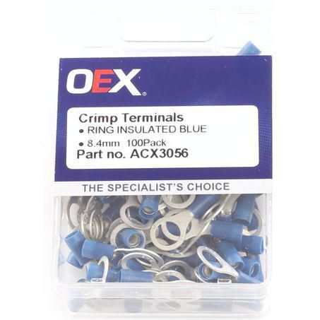 OEX Crimp Terminal Ring Blue ID 8.4mm 100 Pce