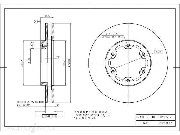 OE+ BRAKE DISC FRONT NISSAN 278MM - DR9658V