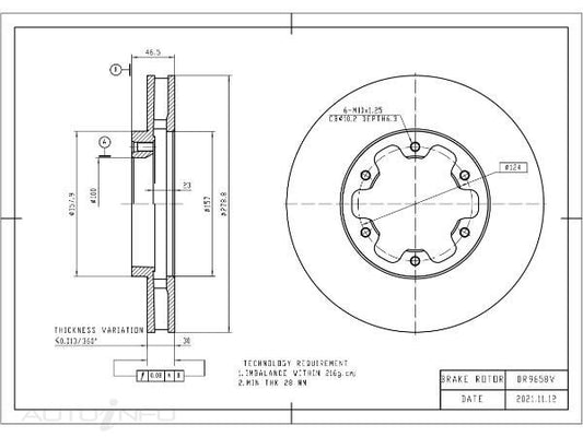 OE+ BRAKE DISC FRONT NISSAN 278MM - DR9658V