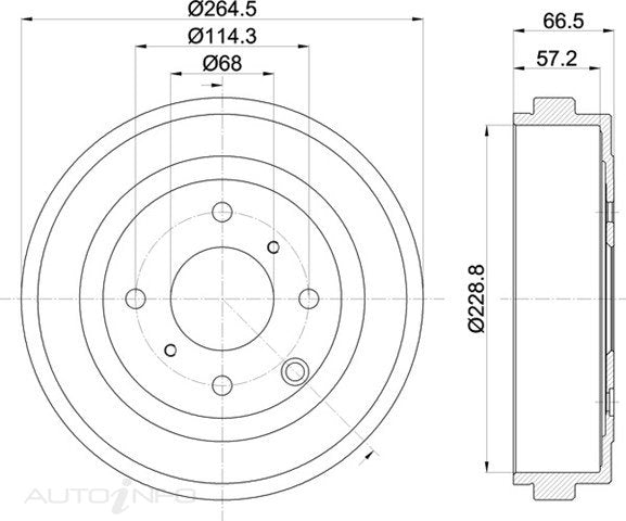BRAKE DRUM REAR NISSAN NV200 2010- MBD412