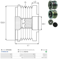 INA ALTERNATOR PULLEY F-557045 - AFP5014(INA)