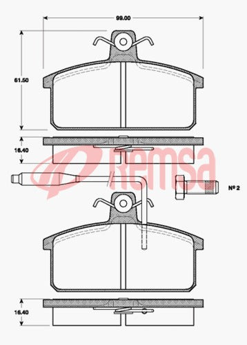 Remsa FDB364 E FRONT DISC BRAKE PADS - LANCIA DELTA PRISMA 83-