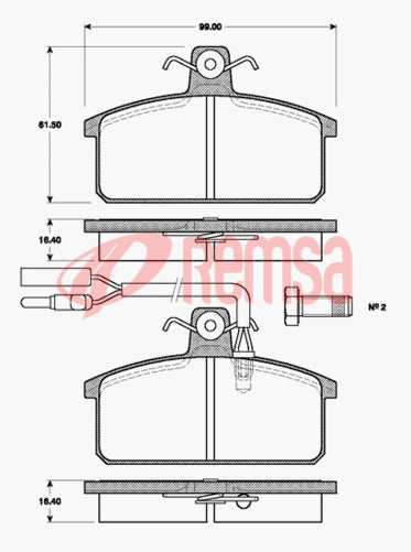 Remsa FDB363 E FRONT DISC BRAKE PADS - LANCIA DELTA PRISMA 78-83