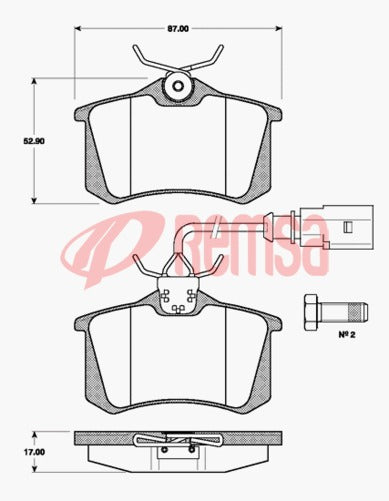 Remsa REAR DISC BRAKE PADS - AUDI / VW A4 AVANT RS4 00-01